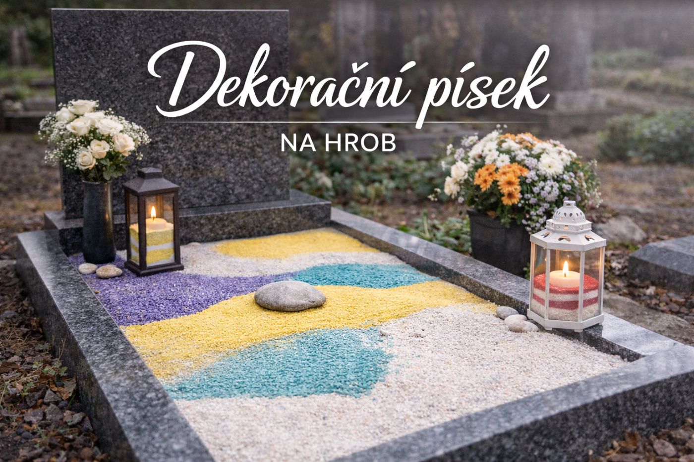 dekoracni pisek na hroby a pomniky